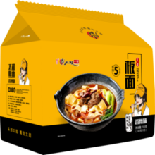 太板一号正宗安徽太和板面牛肉板面速食方便面非油炸宽面泡面整箱五连包辣 麻辣味【128g*5袋】