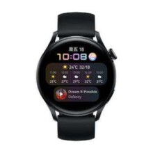plus会员:华为 WATCH 3 活力款 黑色氟橡胶表带 46mm表盘