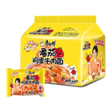 康师傅 方便面 番茄鸡蛋牛肉面5连包