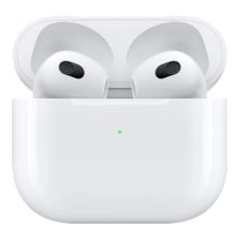 10日20点：Apple 苹果 AirPods 3 MagSafe充电盒版 半入耳式真无线蓝牙耳机