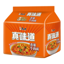 plus会员、概率券：康师傅 方便面 真味道 香辣牛肉面99g*5袋