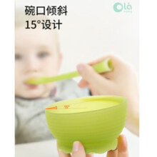 Olababy 欧拉宝贝儿童绿芽硅胶餐勺叉蒸煮两用辅食碗婴幼儿喂养餐具 【推荐】短勺+长勺+蒸煮碗93002