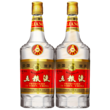 预售：五粮液 普五第五代 晶质长城版 浓香型白酒 52度750ml*2双瓶礼盒送礼袋