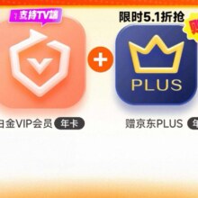 双11预售、31日20点到账：爱奇艺  白金VIP会员年卡12个月支持电视端+京东PLUS会员年卡