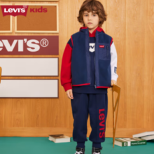20点！Levi's 李维斯秋冬新款中大童两面穿加绒保暖马甲