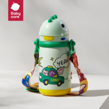 PLUS会员、京东试用：bc babycare 婴儿保温杯 背带款 安波绿 450ml