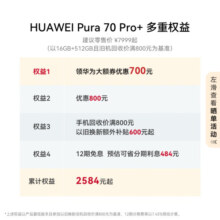 HUAWEI Pura 70 Pro+ 光织银 16GB+1TB 超高速风驰闪拍 超聚光微距长焦 双卫星通信 华为P70智能手机