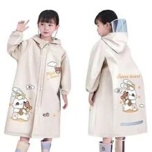 Q QUANYAN 全燕 儿童全身雨衣 大书包位+收纳袋 （颜色仅限杏色）