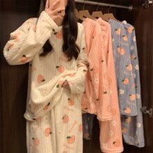女秋冬季加厚卡通珊瑚绒睡衣