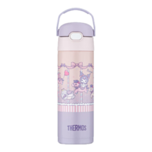 膳魔师（THERMOS）儿童保温吸管直饮水杯库洛米316不锈钢男女学生开学必备500ml粉