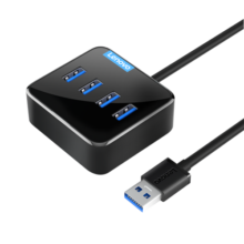 联想（Lenovo）USB分线器3.0接口转换器四合一扩展坞转接头HUB集线器USB延长线笔记本/台式机转换器
