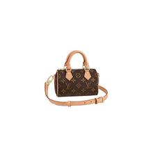 LOUIS VUITTON 路易威登 欧洲LV路易威登NANOSPEEDY女士棕色帆布老花牛皮拉链开合手袋