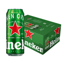 喜力（Heineken）啤酒 经典风味啤酒 整箱装 全麦酿造 原麦汁浓度≥11.4°P 500mL 24罐