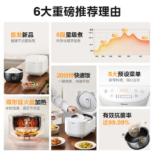 美的（Midea）电饭煲电饭锅家用2-3-4-5个人大容量厚釜抑菌内胆大火力智能预约多功能快速饭柴火饭热饭米饭锅 【20分钟快速饭】RE418 4L