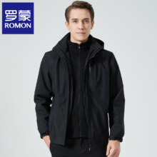 PLUS会员：ROMON 罗蒙 冲锋衣外套 男深灰 XL