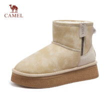 双11狂欢、PLUS会员：骆驼（CAMEL）雪地靴女时尚保暖棉鞋套筒厚底面包鞋