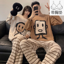 plus会员：PEANOJEAN 情侣睡衣女带胸垫家居服套装 E34059.35元包邮 （需用券）