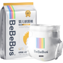 PLUS会员、京东试用：bebebus 金标茶树精华 纸尿裤 试用装M4片4.85元 包邮