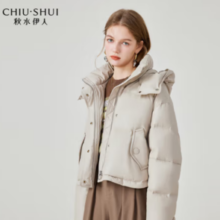 CHIU·SHUI  秋水伊人 女士PU皮面短款羽绒服 623408C150353z