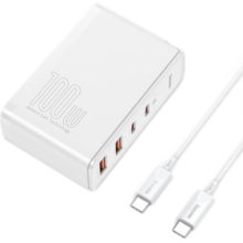 倍思100W氮化镓充电器套装 兼容PD65W四口快充 适用苹果iPhone14/13华为手机Macbook联想笔记本电脑 白