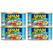 世棒（SPAM） 午餐肉罐头198g*4方便面搭档即食速食火腿早餐涮肉火锅搭档烧烤 清淡口味198g*489.9元 (月销1000+)