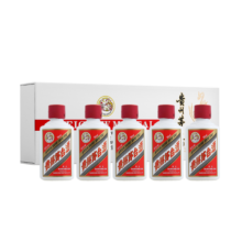 茅台（MOUTAI）飞天 白色条盒装 酱香型白酒 53度 50ml*5瓶899元 (月销1w+)