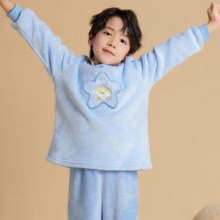 京东京造珊瑚绒儿童睡衣男童女童秋冬棉小孩长袖中大童家居服套装粉色160