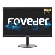 FOVEDER 24英寸曲面显示器电脑高清显示屏1080P电竞直面办公外接 【20英寸1K-75Hz/窄边】直面黑色
