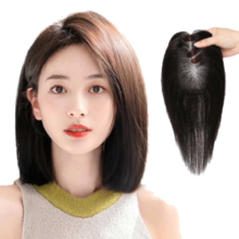佰丝堂假发女真发全真人发丝女士中年头顶补发片遮白发刘海长发增加发量