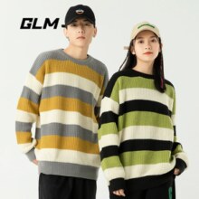 森马旗下轻商务潮牌！GLM 情侣款拼接撞色美式毛衣