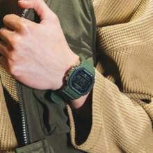 卡西欧（CASIO）G-SHOCK系列数字显示多功能运动方块防水手表男情人节礼物 墨绿DW-5610SU-3