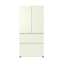 海尔出品【小奶咖】统帅463升零嵌式家用白色超薄法式多门四开门风冷无霜一级能效双变频leader电冰箱 463升奶油风+自由零嵌+干湿分储+三档变温