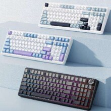 PLUS会员：AULA 狼蛛 F99Pro客制化机械键盘gasket结构 F99 星落凝云-收割者轴