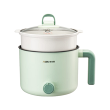 奥克斯AUX 电煮锅 1.5L多功能电热锅小电锅 学生宿舍小锅泡面锅火锅蒸煮一体电蒸锅HX-12B116A配蒸笼