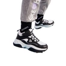 Skechers斯凯奇儿童绒绒靴男女童冬季防滑儿童加绒运动鞋中帮棉靴302527L 鞋口加绒/白色/黑色/WBK 38码