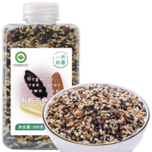 PLUS会员：一禾谷香 有机三色糙米 500g  当季新米 红米黑米糙米混合