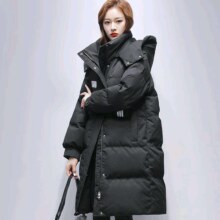 百亿补贴、PLUS会员：（YAYA）鸭鸭 长款羽绒服女冬季2024年新款韩版休闲连帽加厚保暖女士外套XB 黑色 165/88A(L)