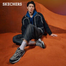 斯凯奇（Skechers）男鞋秋季休闲鞋复古厚底增高鞋通勤户外运动鞋老爹鞋 51241 炭灰色/黑色/CCBK 42