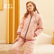 顶瓜瓜 情侣三层夹棉加绒加加厚保暖家居服套装 3款