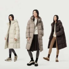 双11狂欢、plus会员：TANBOER 坦博尔 2024新款高充绒量连帽羽绒服女中长款加厚保暖冬天外套