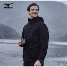 美津浓户外夹克男春秋多口袋工装外套 黑色
