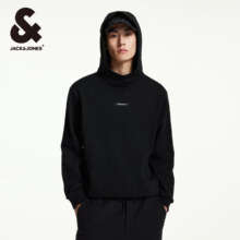 plus会员：JACK&JONES 杰克·琼斯 男装 宽松卫衣男帽衫 纯黑色 常规 170/92A/S177.57元包邮 （需用券，多重优惠）