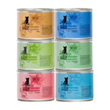 Catz finefood德国CATZ finefood经典/低敏系列猫咪主食罐头猫湿粮 经典系列 6罐混拼