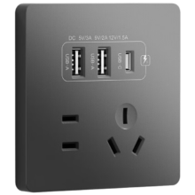 plus会员、京东百亿补贴:FDD 国际电工86型暗装20W 五孔2.1A双USB+Type-c 白色