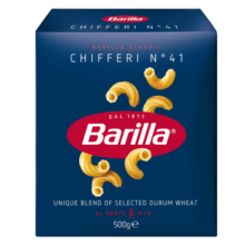 百味来Barilla意大利进口 #41通心粉意大利面500g 速食意面弯管形通心粉