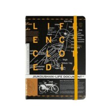 九口山生活百科全书绑带笔记本 B6复古创意手绘本读书手帐日记本 空白/横线/点阵/网格小格子方格内页手账本
