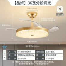 雷士（NVC）风扇灯吊扇灯 智能全光谱 餐厅卧室客厅 现代简约隐形扇叶吊灯 荐！智控丨42寸48W丨全光谱