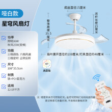 雷士照明(NVC)吊扇灯客厅餐厅家用风扇吊灯简约现代电扇灯具遥控变频隐形风扇灯