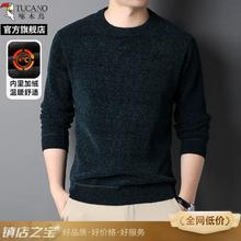 啄木鸟男款纯色加绒加厚高领毛衣