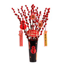 PLUS会员：京东鲜花 新年银柳装饰 20枝花瓶款